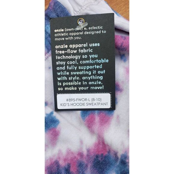 NWT Onzie Tie Dye Kids FWOR Hoodie Sweatpant Large (8-10) - Picture 4 of 5